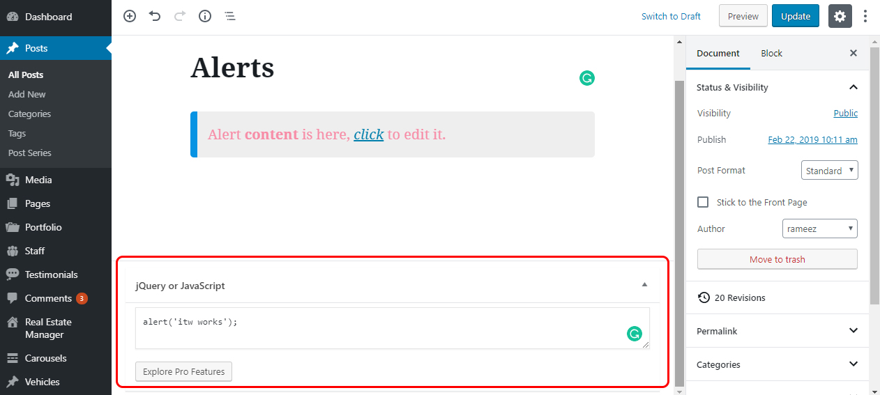How to make a custom jquery wordpress plugin · 1. Jquery In Posts Pages Wordpress Plugin