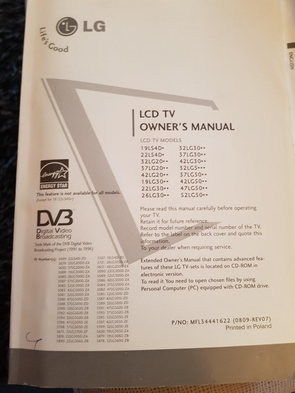 You can also visit a manuals library or search online auction sites to fin. Lg Tv 37 Zoll 100 Diagonale In 1080 Kg Josefstadt Fur 90 00 Zum Verkauf Shpock De
