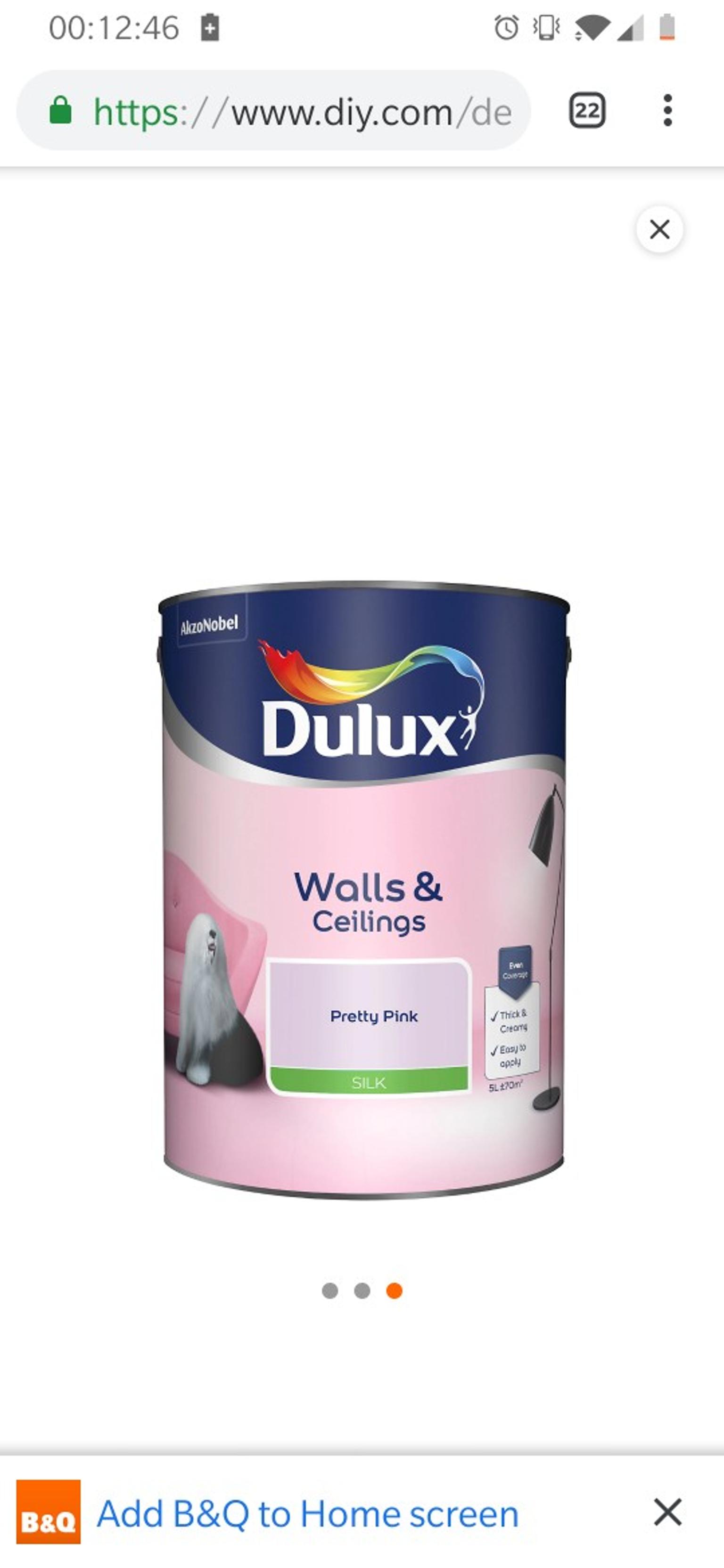 I thought b and q had an offer on the colour mixing. Dulux Pretty Pink Silk Paint More Than 3.5l in Bolton for