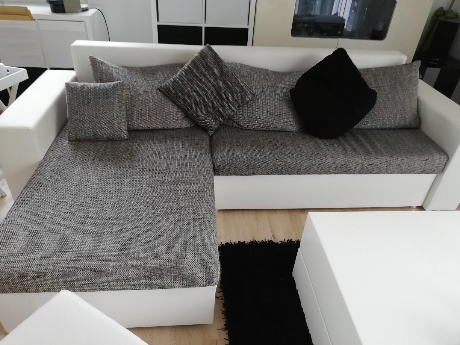 Kunstleder lässt strukturstoff bei sofas noch edler wirken. L Sofa Kunstleder weiÃŸ mit Stoff in 59425 Unna fÃ¼r 160