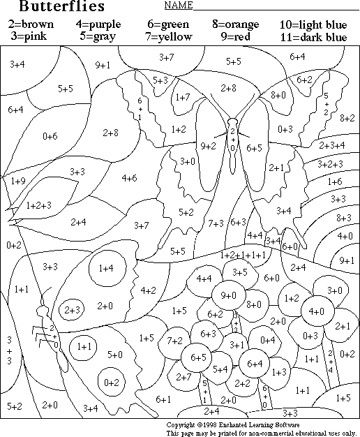 butterfly math activity printout zoomdinosaurscom
