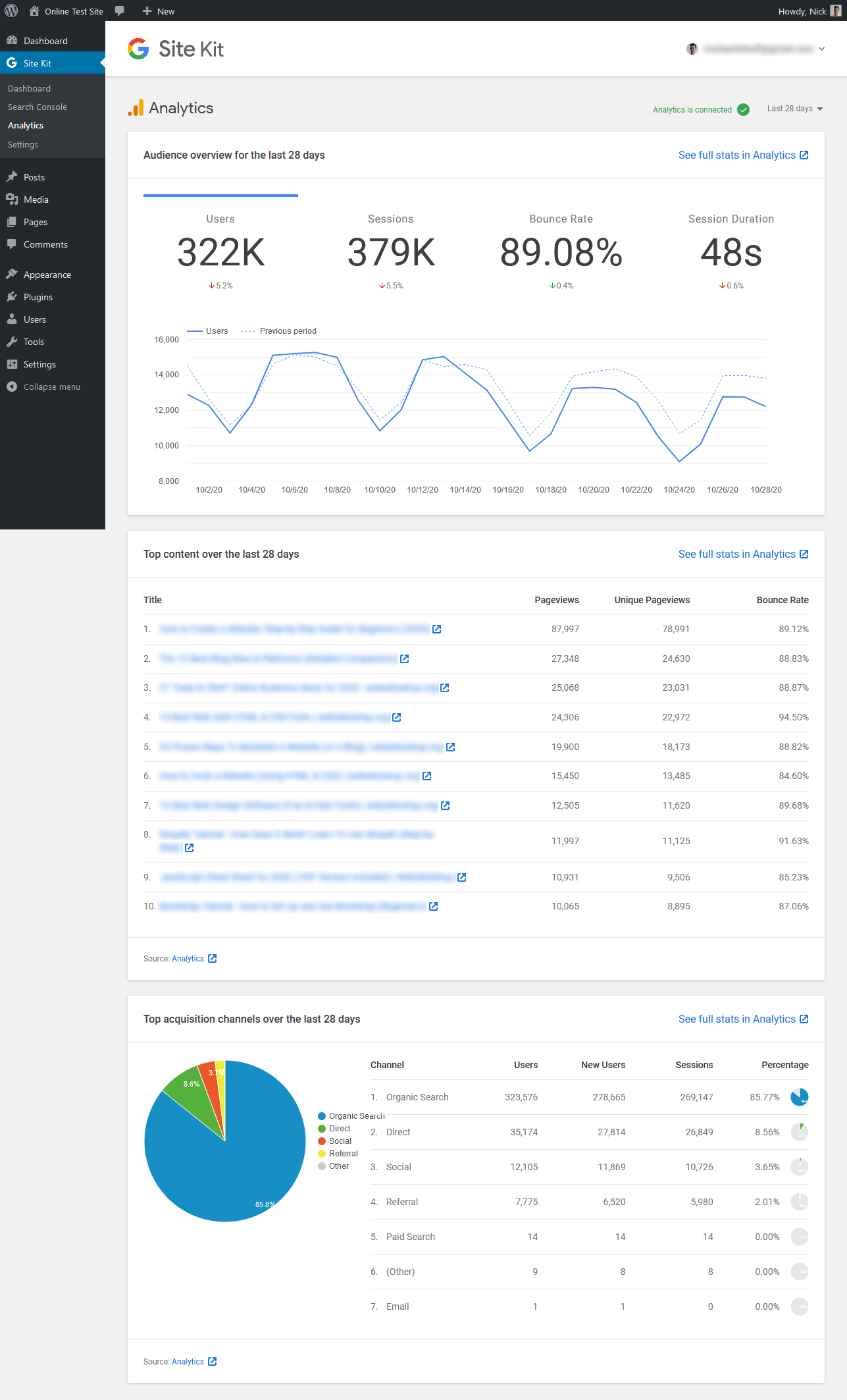 Here's a beginner's guide to the basics. Google Analytics Wordpress Ultimate Guide