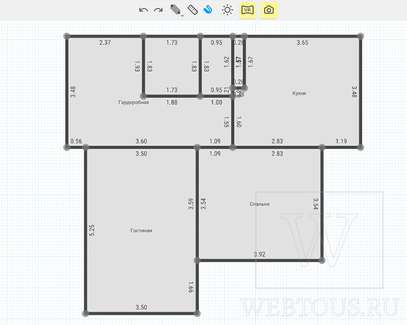 как нарисовать план комнаты с мебелью