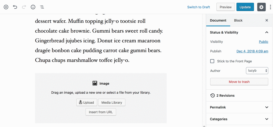 You can decrease or increase that height by selecting the block and going to its spacer settings, in the right sidebar. Wordpress Image Positioning Spacing Alignment Web Training Wheels