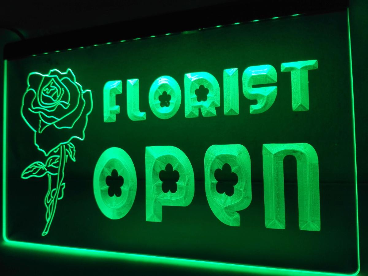 Florist Open neon sign LED sign shop What's your sign?