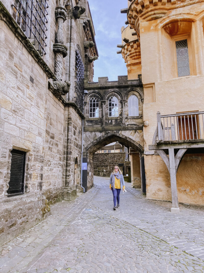 image of women walking through Stirling castle
