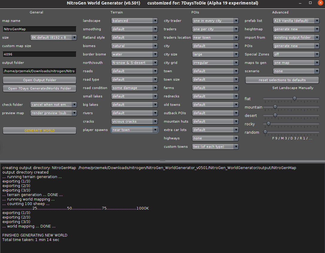 It could be more than 20 seconds. 7d2d Nitrogen Random World Map Generator