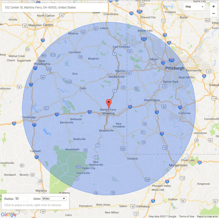 Radius maps google get distance roads show road specified nearby points stack