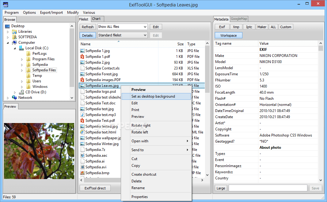 Zo is er onder andere ondersteuning voor unicode, afbeeldingen met full bit depth, een eenvoudigere manier voor vertalingen en een betere . Download ExifToolGUI 5.16.0.0