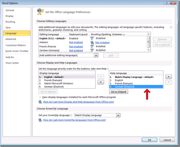 Microsoft Outlook Signatur Ändern . Microsoft Office ScreenTip Sprache: Sprache fÃ¼r Office