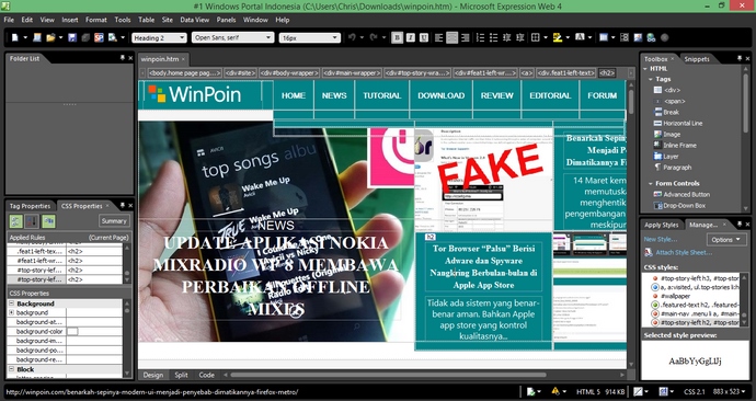 Microsoft Expression Web 4 dan Expression Design 4 Sekarang Bisa Didownload Gratis! | WinPoin