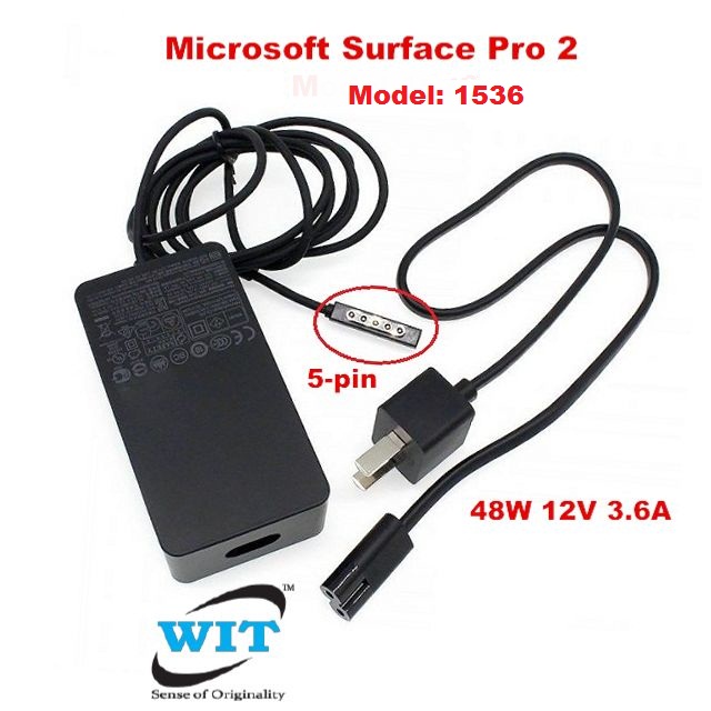 48w 12v 3 6a For Microsoft Surface Pro 2 Model 1536 Magnetic 5 Pin Adapter Charger Wit Computers