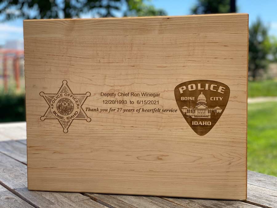 boise police cutting board