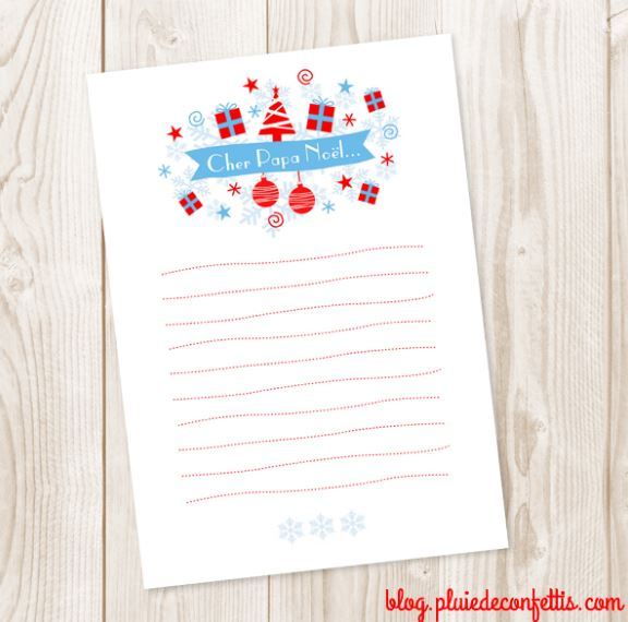 Modèle de lettre imprimable pour écrire au père Noël - Wooloo