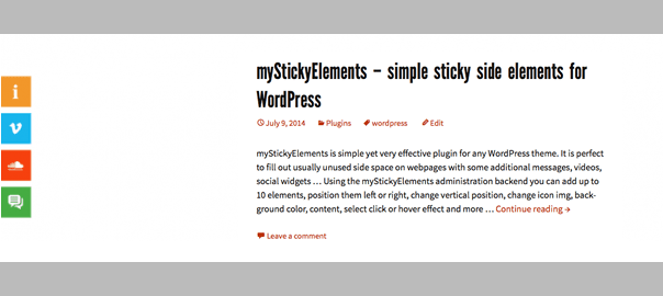 Mystickymenu is a free plugin that can be quickly installed from the plugins > add new page in your site's dashboard:. Mystickyelements Simple Sticky Side Elements Transformweb