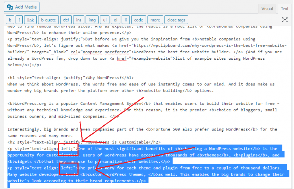There are methods for adding justify buttons in the wordpress text editor. How To Justify Text In Wordpress With Or Without Plugins