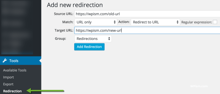 Add New Redirection WordPress Plugin