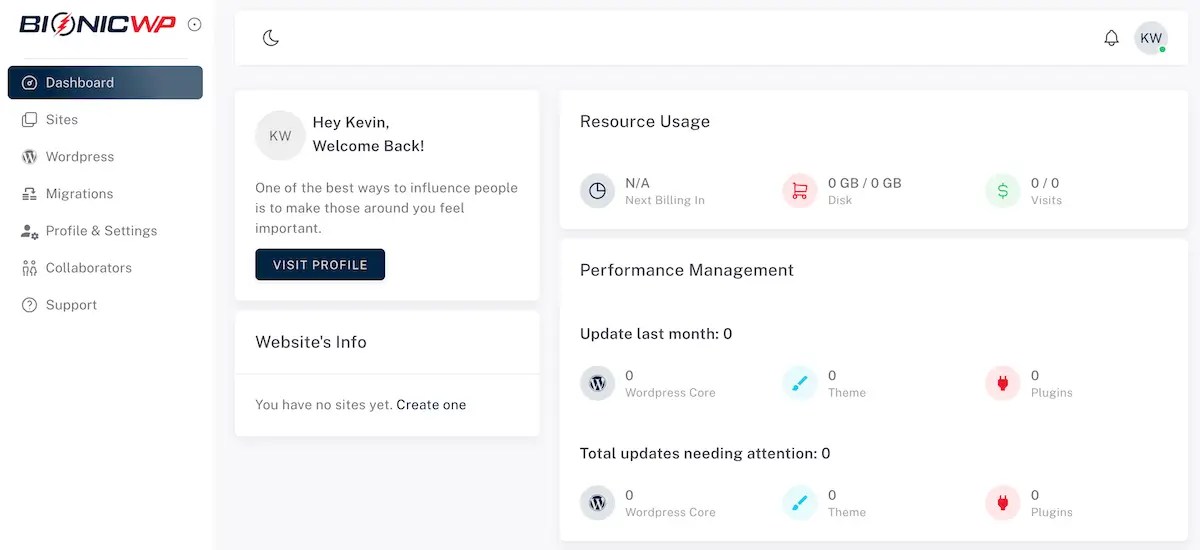 Maximizing Agency Efficiency with BionicWP’s Managed Hosting 6 BionicWP hosting dashboard
