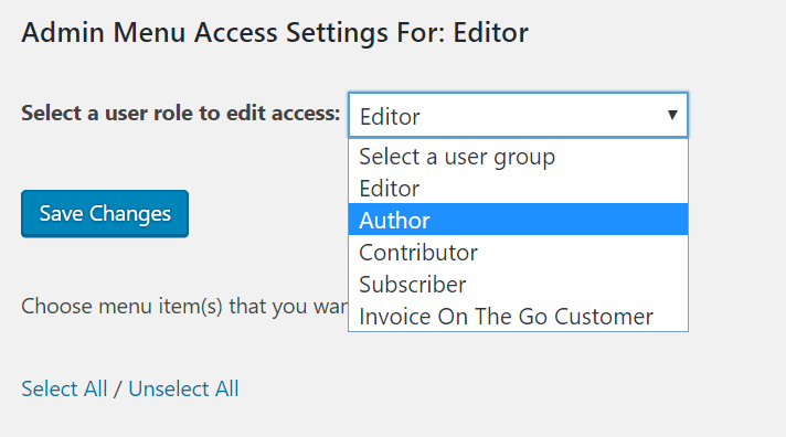 Use the advanced custom fields plugin to take full control of your wordpress edit screens & custom field data. Restrict Admin Menu Items Based On User Role - Admin Menu Restriction | WP Missing