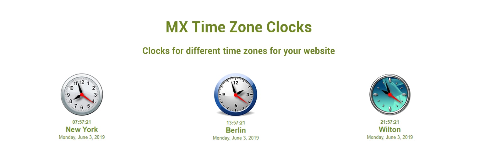Display The Current Time Around The World Using MX Time Zone Clocks
