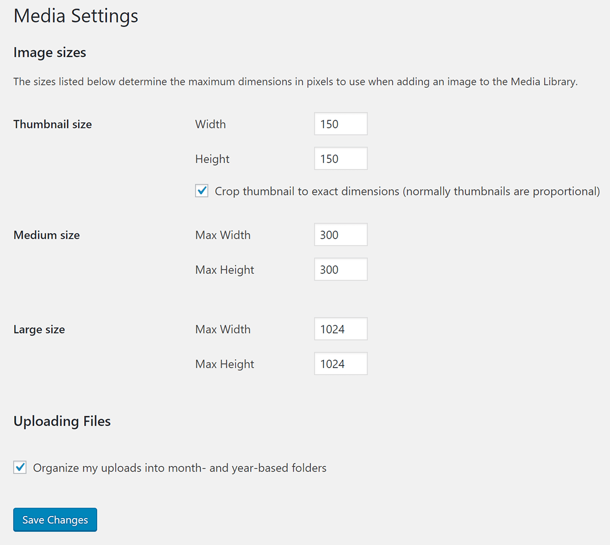 This chart displays the size in bytes of the.zip file. Default Wordpress Image Sizes And How To Add Custom Sizes
