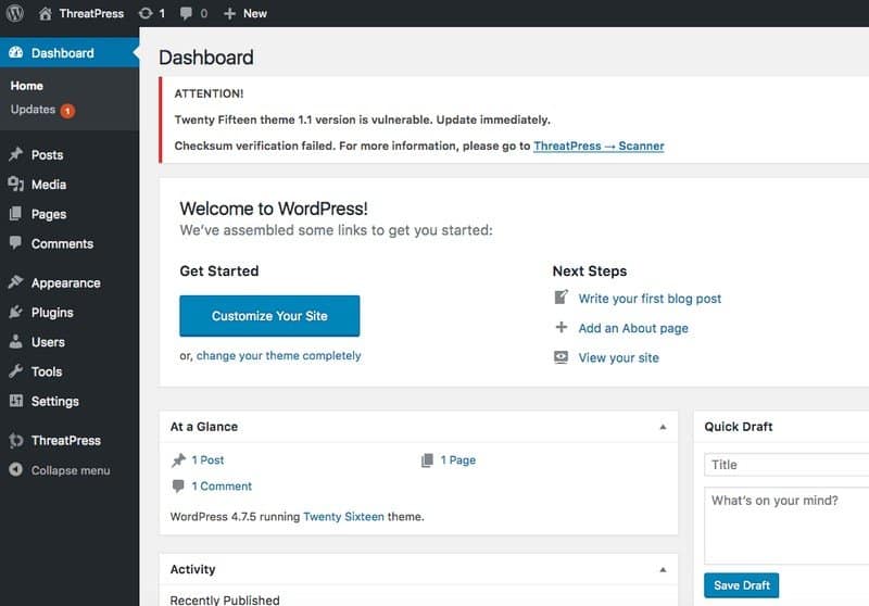 To install sucuri security and complement your security posture: ThreatPress - The Perfect Security and Monitoring WordPress Plugin