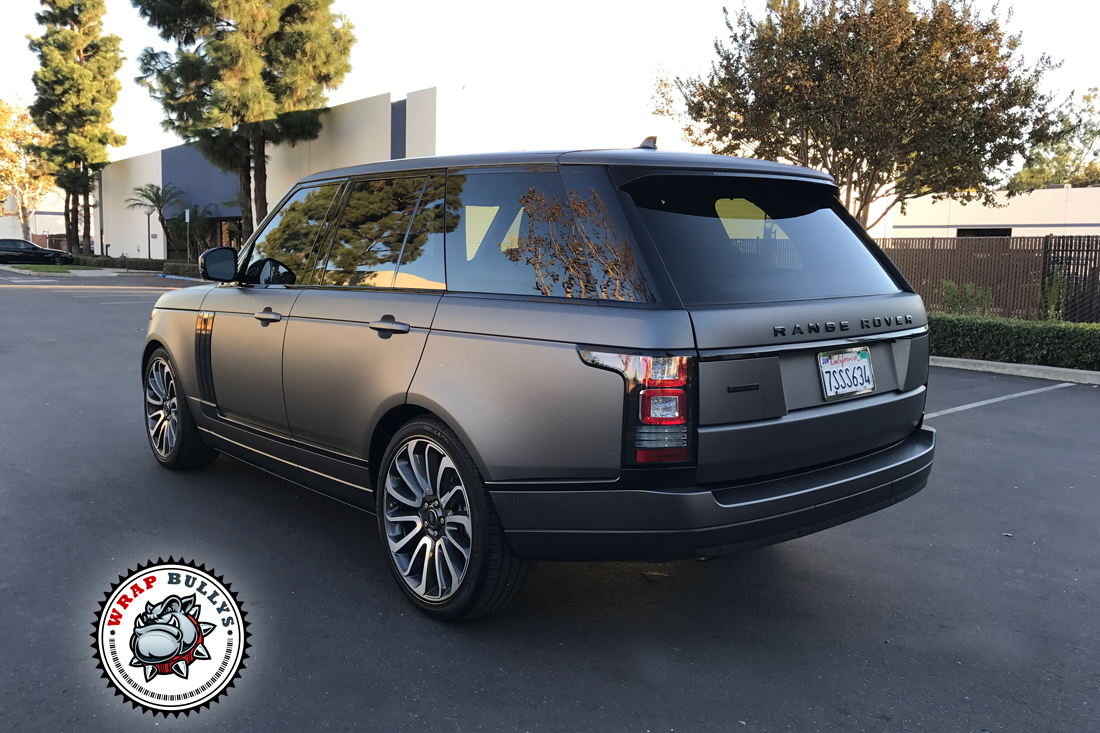 Range rover wrapped in 3m matte gray wrap bullys