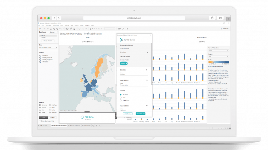 Looking at the draft layout, i can see that i need six containers . Tableau Extension Input Data And Share It Immediately Write Back