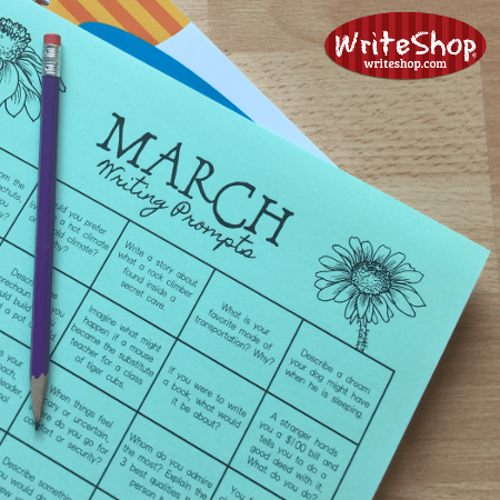 · if you could sit down with your older self, what would you ask? March Writing Prompt Calendar Writeshop