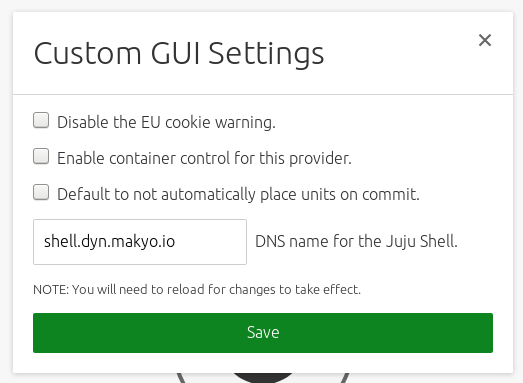 Setting up the shell address