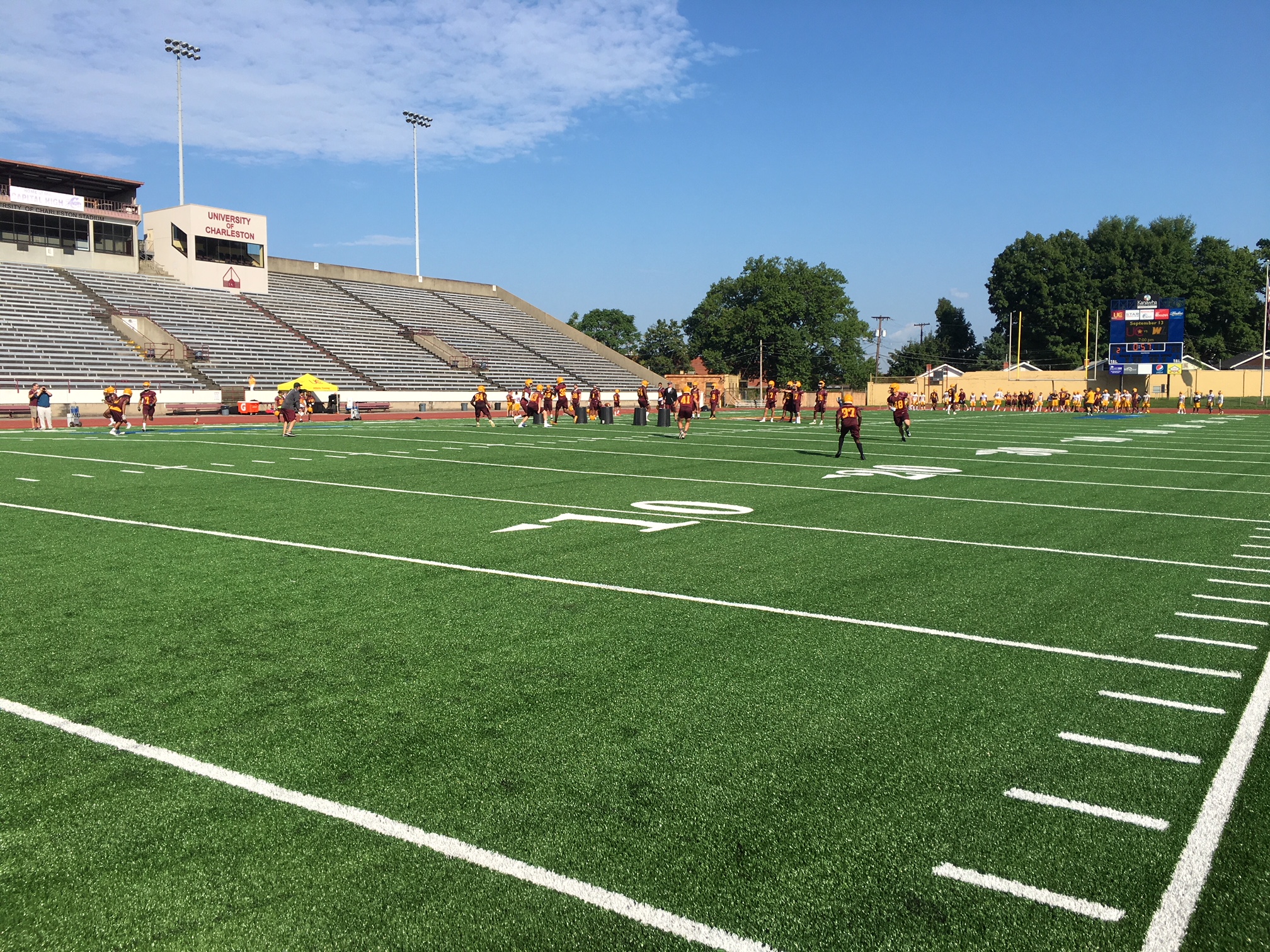 The maryland terrapins play host to the west virginia mountaineers. Laidley Field at UC Stadium starts season with new playing surface - WV MetroNews
