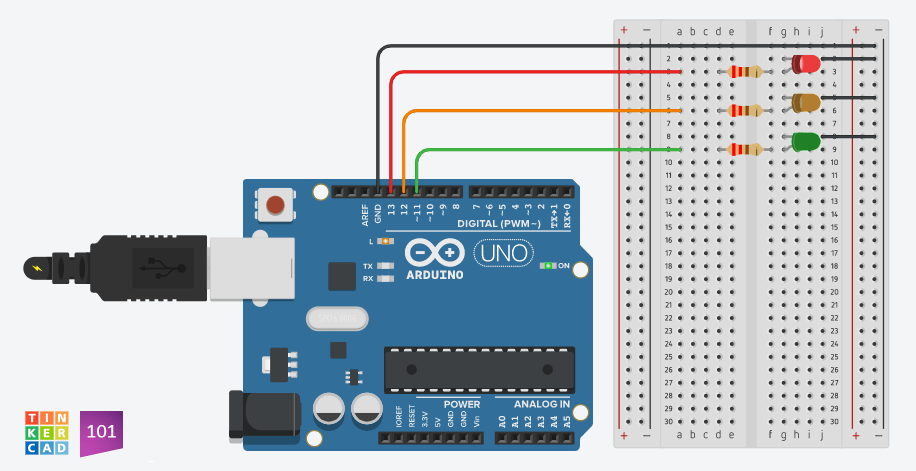 Simple Traffic Light Circuit Diagram