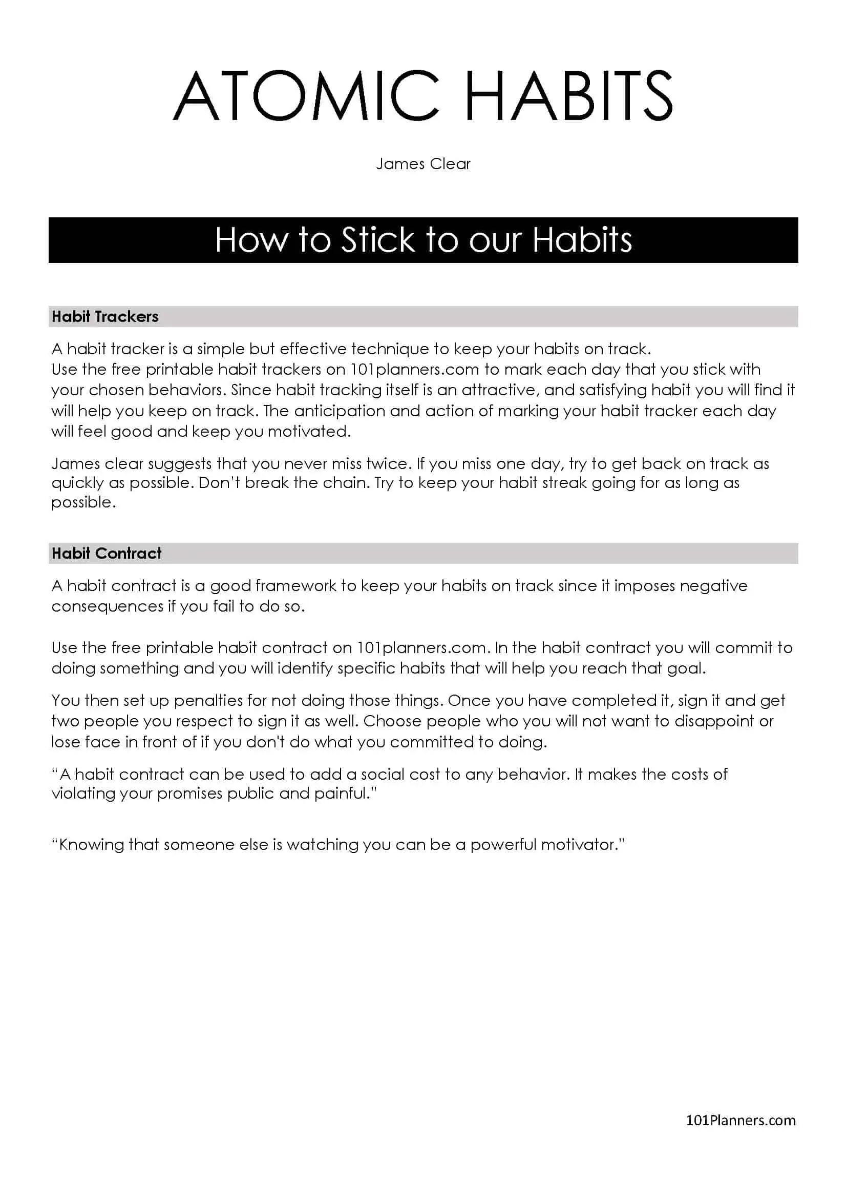 free atomic habits cheat sheet worksheets scorecard