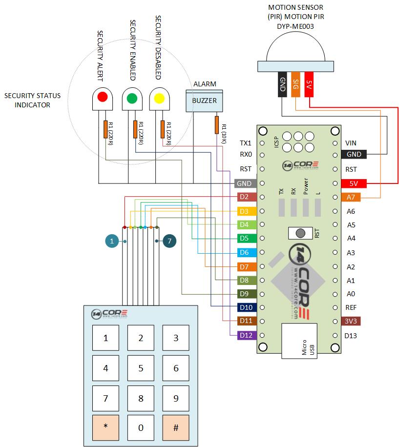 Pir Sensor Based Security Alarm Circuit Diagram Circuit Diagram