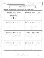 second grade reading and writing numbers to 1000 worksheets