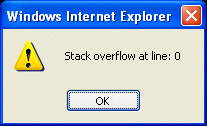 error IE Stack Overflow at Line: 0