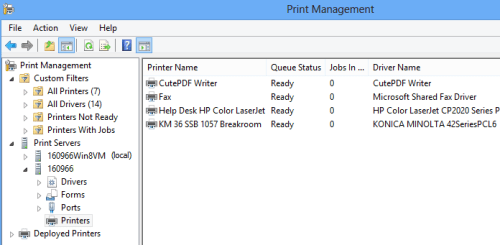 printers installed on this computer