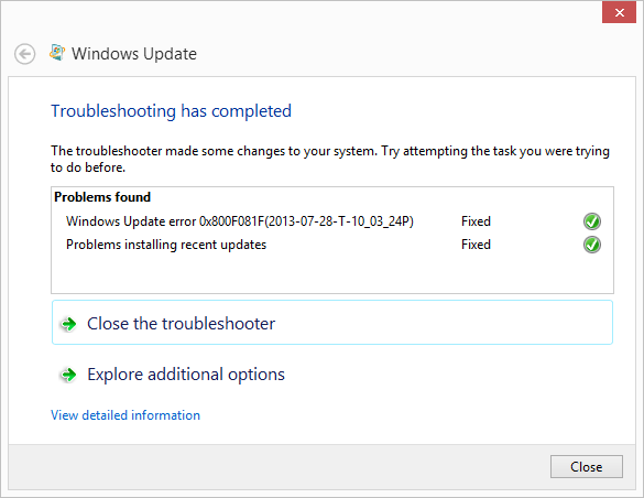 Windows update fix
