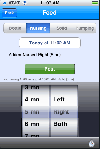 app for tracking feedings and diaper changes