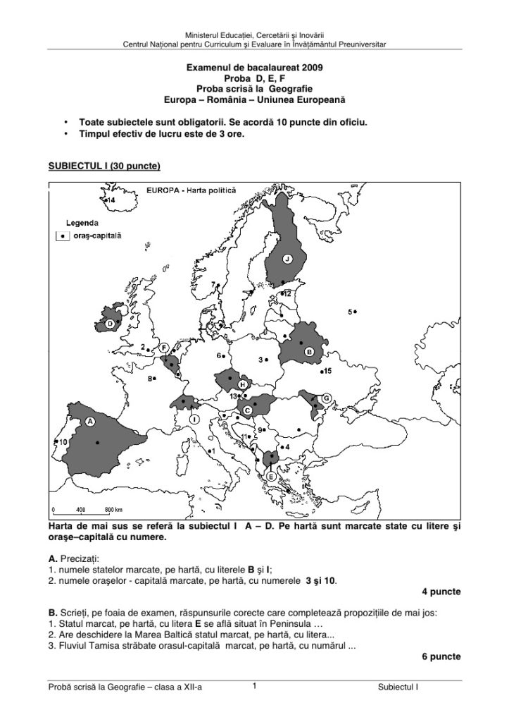 Varianta 17 2009 Geografie Rezolvat