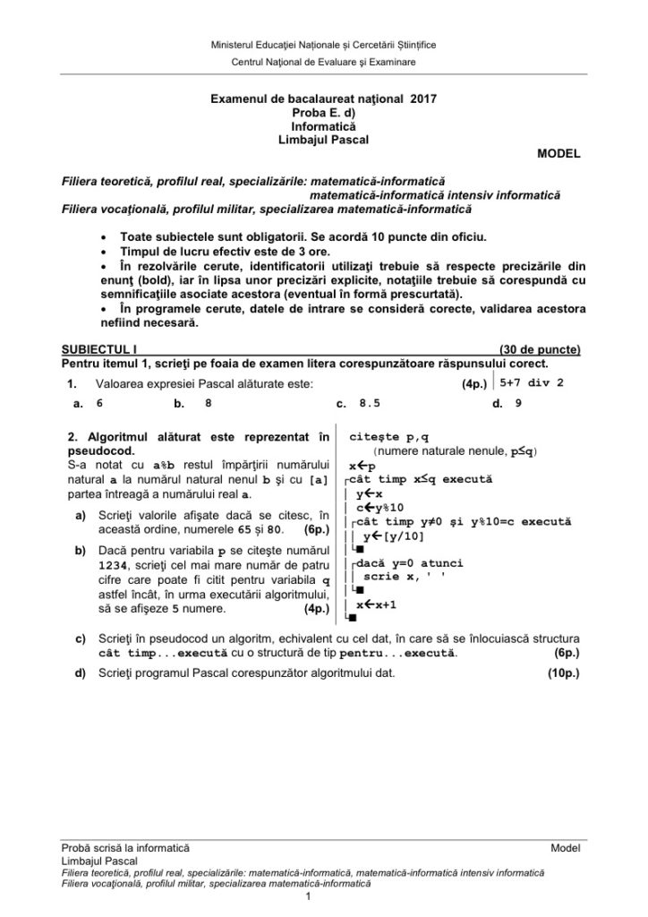 11.08.2016 · rezolvari variante bac informatica 2009; Copii JucÄƒus PÄƒturÄƒ Variante Bac Mate Info Rezolvate Lmvdesigns Com