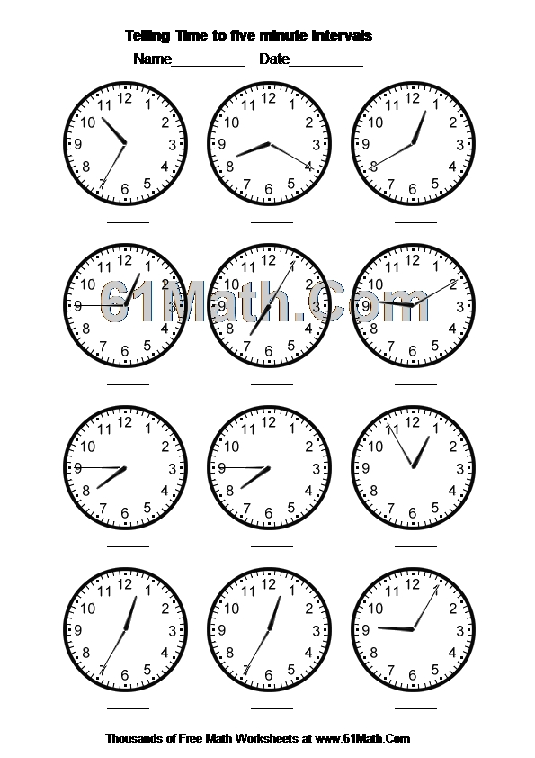 Browse time intervals worksheet resources on teachers pay teachers, a marketplace trusted by millions of teachers for original . Telling Time To Five Minute Intervals Create Your Own Math Worksheets