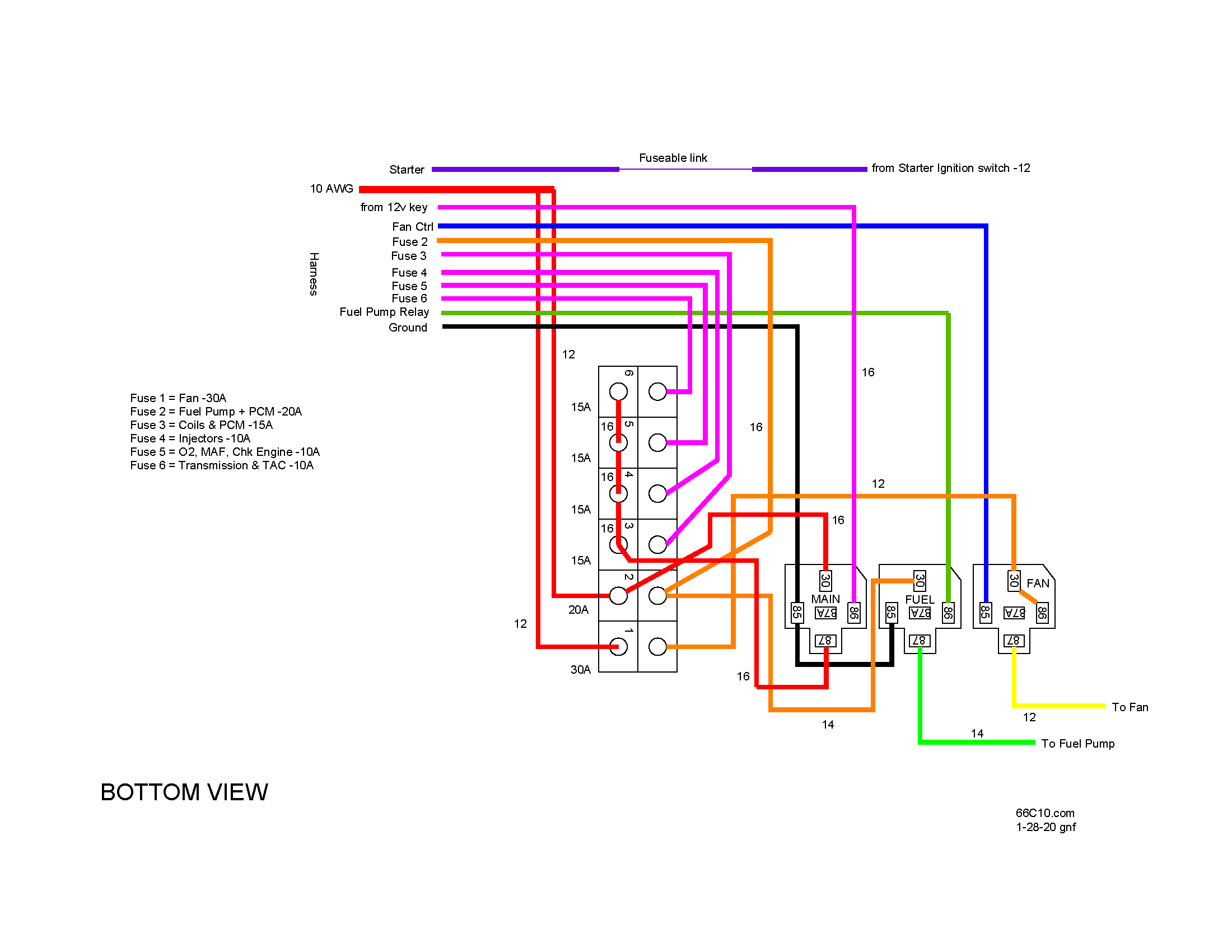 This is a gm diagram that i colored using photoshop. Chassis And Engine Electrical 1966 Chevy C10