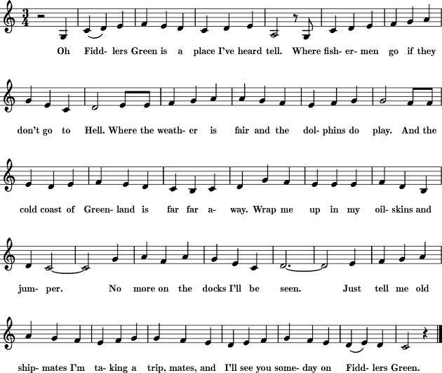 Kunci gitar momonon _ go green · g c. Fiddler's Green Sheet music for Treble Clef Instrument