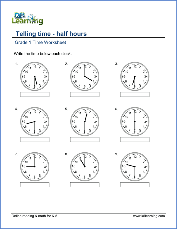tell the time 1 worksheets 99worksheets