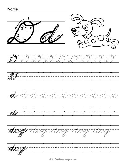 cursive d worksheets 99worksheets