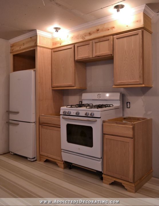 However, other options include building the cabinets on the same wall as the . Refrigerator Range Wall Build Complete Plus Details On My Recessed Refrigerator Enclosure Addicted 2 Decorating