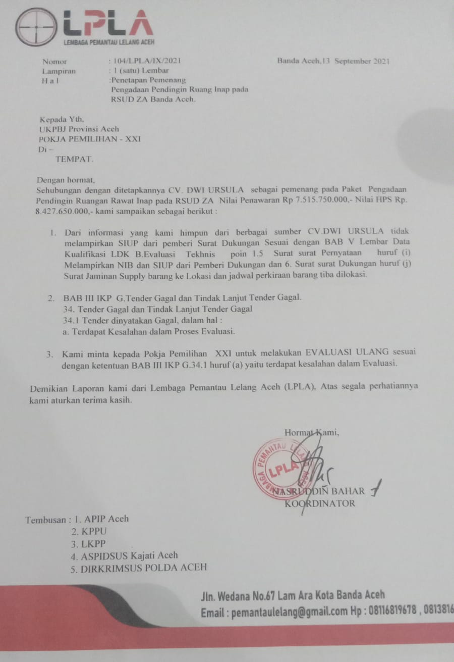 Informasi yang anda cari adalah persyaratan melamar kerja di xxi. Pemenang Diduga Tak Cukup Syarat Lpla Surati Inspektorat Aceh Dan Pokja Pemilihan Xxi