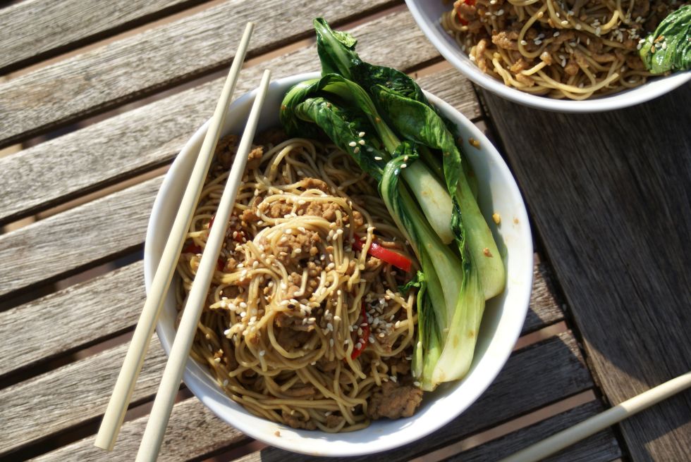These sesame pork noodles are ridiculously easy to make. That's weeknight meals sorted.