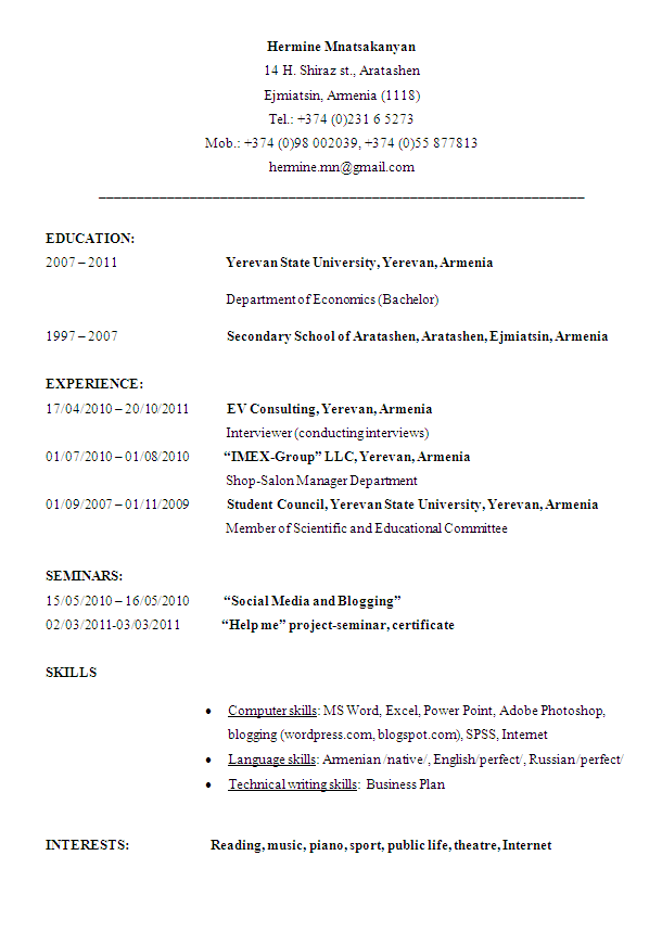 Music teacher sample resume showing how to avoid repetition if you've held the same job at more than one company. Interviewer CV ⢠ALL DOCS